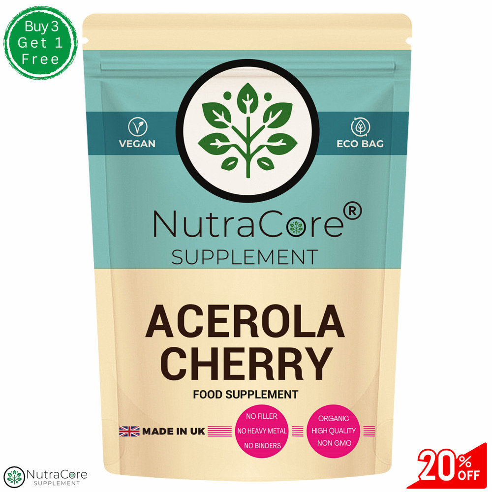 Acerola Cherry Capsules 6000mg ( 45% Vitamin C)-Immunity & Liver Support-90Caps