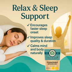 Chamomile Extract Capsules 6000mg-(30% Apigenin)-Sleep Aid & Mood-180Caps