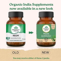 Organic India Neem 60 Veg Capsules Ayurvedic Herbal Skin Wellness 3 Pack