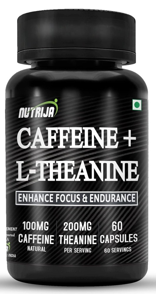 Nutrija Caffeine Plus L Theanine Capsules, 60 Capsules