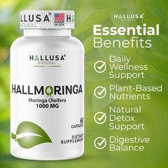 Moringa Oleifera Leaf Extract capsules 1000mg Serving | Immune Support | 60 Ct