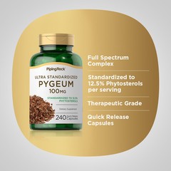 Pygeum Bark Extract | 100mg | 240 Capsules | Non-GMO | by Piping Rock