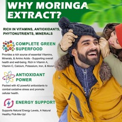 Organic Moringa Liquid Drops for Energy,Metabolism Immune Support,8000Mg Moringa