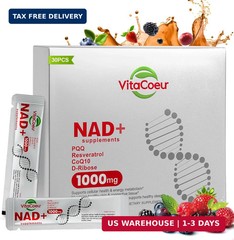 1000mg NAD+ Liquid w/ Resveratrol, NR, PQQ, CoQ10, ALA Anti-Aging Energy Support