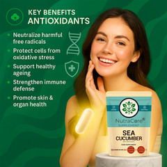 SEA CUCUMBER Capsules 4500mg(5% Saponins)Joint Health-100%Natural&Strong-90Caps