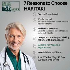 Dr. Dhoble’s Remedies USDA Organic Haritaki, No Extract, Vegan 90 Tablets