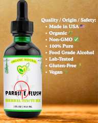 Parasite Flush Tincture Organic Liquid Herbal Drops Detox 2 FL OZ Concentrated