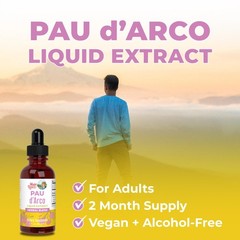 PAU D Arco | PAU D Arco Drops for Immune Support | Liquid Supplement for Gut Hea