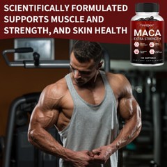MACA extract – 120 Capsules – Extra Strong with 6000mg – Vegan & High Dosage