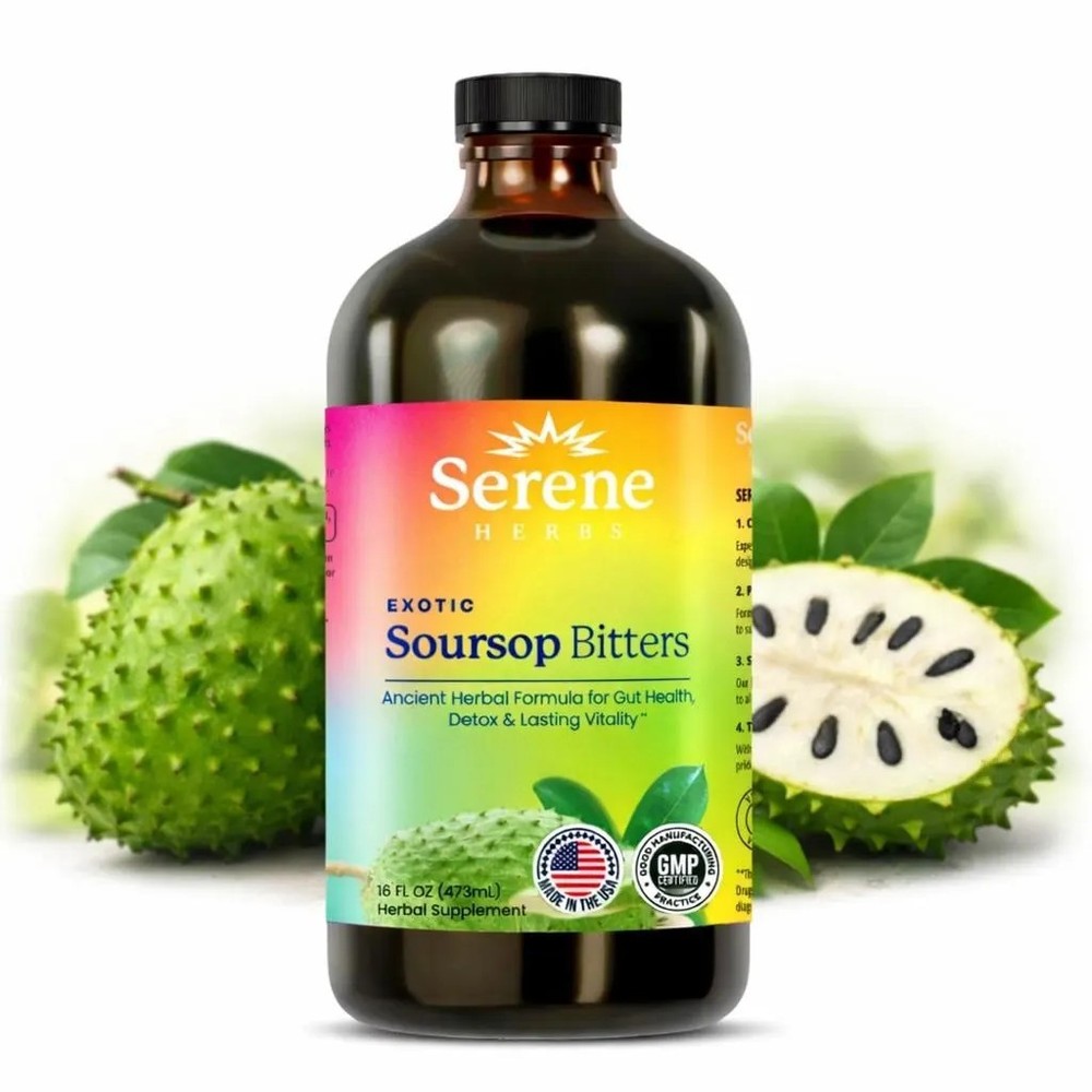 Exotic Soursop Bitters, 100% Pure Natural Organic Detox Herbs 16 oz