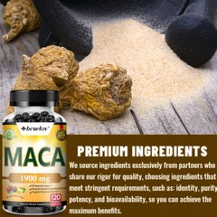 Maca Root 1900mg – Energy & Stamina, Gluten-Free, Non-GMO