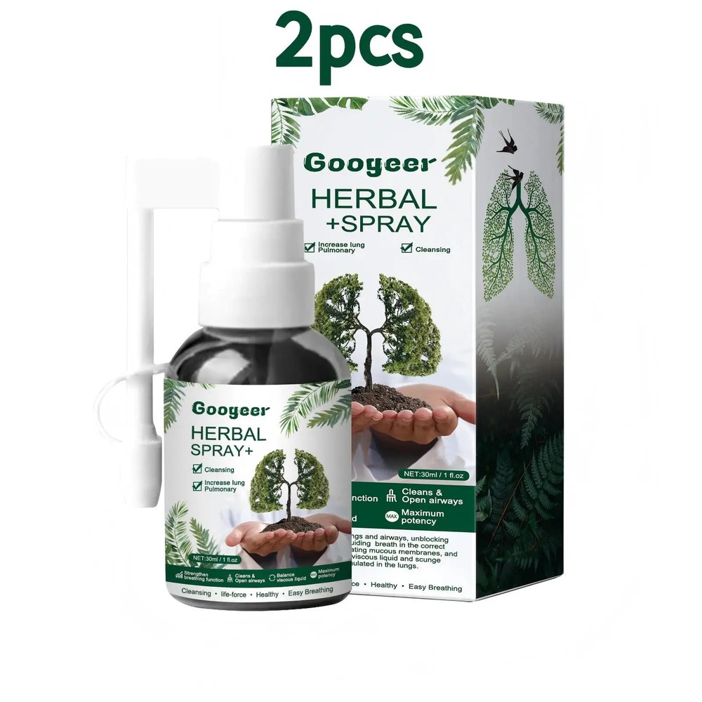 30ml Googeer Herbal Lung Cleanse Spray Oral Relieve Sore Throat Dry Cough Smooth