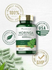 Moringa Oleifera 6000 Mg Superfood Natural Multivitamin Anti Aging, 180 Capsules
