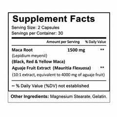 MACA ROOT 1000 MG capsules ( lepidum mayenil ) 1000 mg 60 count organic vitamins