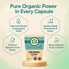 Organic Senna Leave Capsule 500mg-(8% Sennosides)-Digestive&Constipation-180Caps
