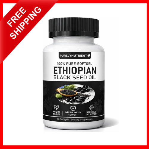 Ethiopian Black Seed Oil Softgels |4.64% Thymoquinone | Non-Gmo, Gluten-Free,60