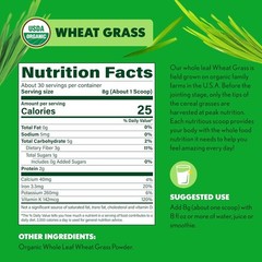 Wheat Grass Powder: 100% Whole-Leaf Wheat Grass Powder for Energy, Detox & Im…