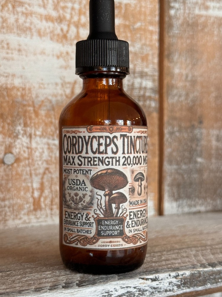 ORGANIC Cordyceps Tincture – MAX Strength 20,000 MG! NOT IMPORTED | MADE IN USA