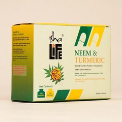 Isha Life Neem & Turmeric Powder in Veg Capsules Combo Pack (100 Caps Each)