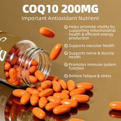 COQ 10 Coenzyme Q-10 200mg Heart Health Support, Increase Energy Immune System