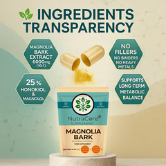 MAGNOLIA BARK Caps 6000mg-(25%Honokiol&Mangnol)-Digestion&Weight Control-180Caps