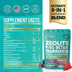 Parrox Zeolite Kids Gummies, 9in1 with Zeolite, Omega3, Magnesium, Elderberry…