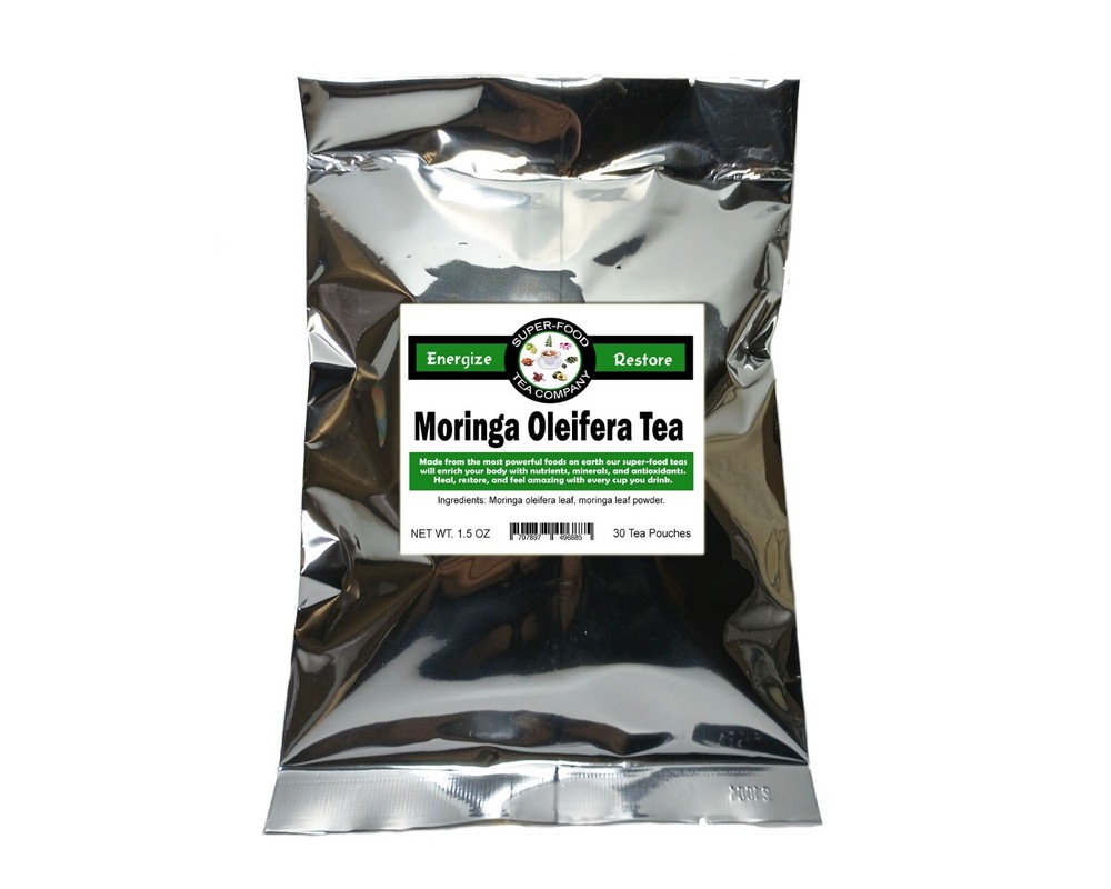 30 Moringa Oleifera Tea Bags – Dried Leaves + Leaf Powder=Maximum Absorption