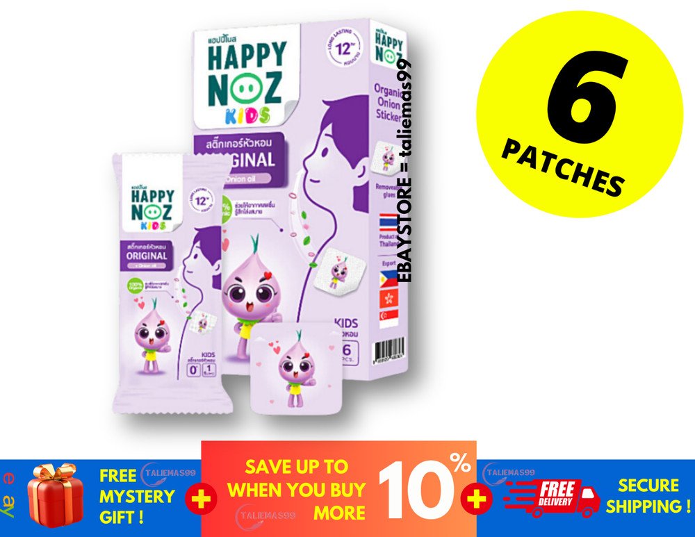 Happy Noz Organic Onion Sticker Freshener Relieve Allergy Blocked Nose Hay Fever