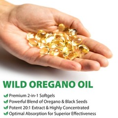 Oil of Oregano Softgels, 2 in 1 Oil of Oregano with Black Seed Oil 240 Count,…