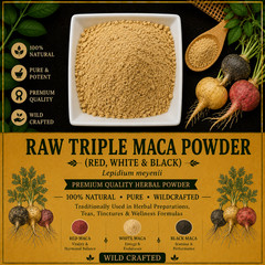 Raw Triple Maca Powder Red White Black Lepidium meyenii Herbal Powder | Fresh
