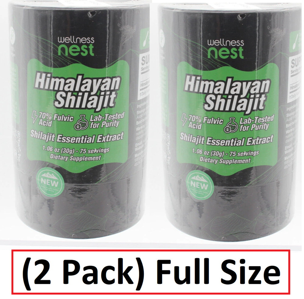 2 Pack! Wellness Nest Himalayan Shilajit Extract Fulvic Acid 75 Servings 1.06oz
