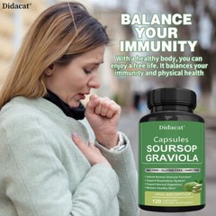 Soursop GRAVIOLA EXTRACT 1950 mg GMO free 120 capsules Balance skin health