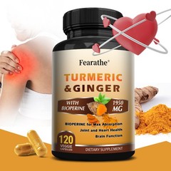 Turmeric Curcumin Supplement Bioperine 1950mg Muscle Health Immune System 120 CT