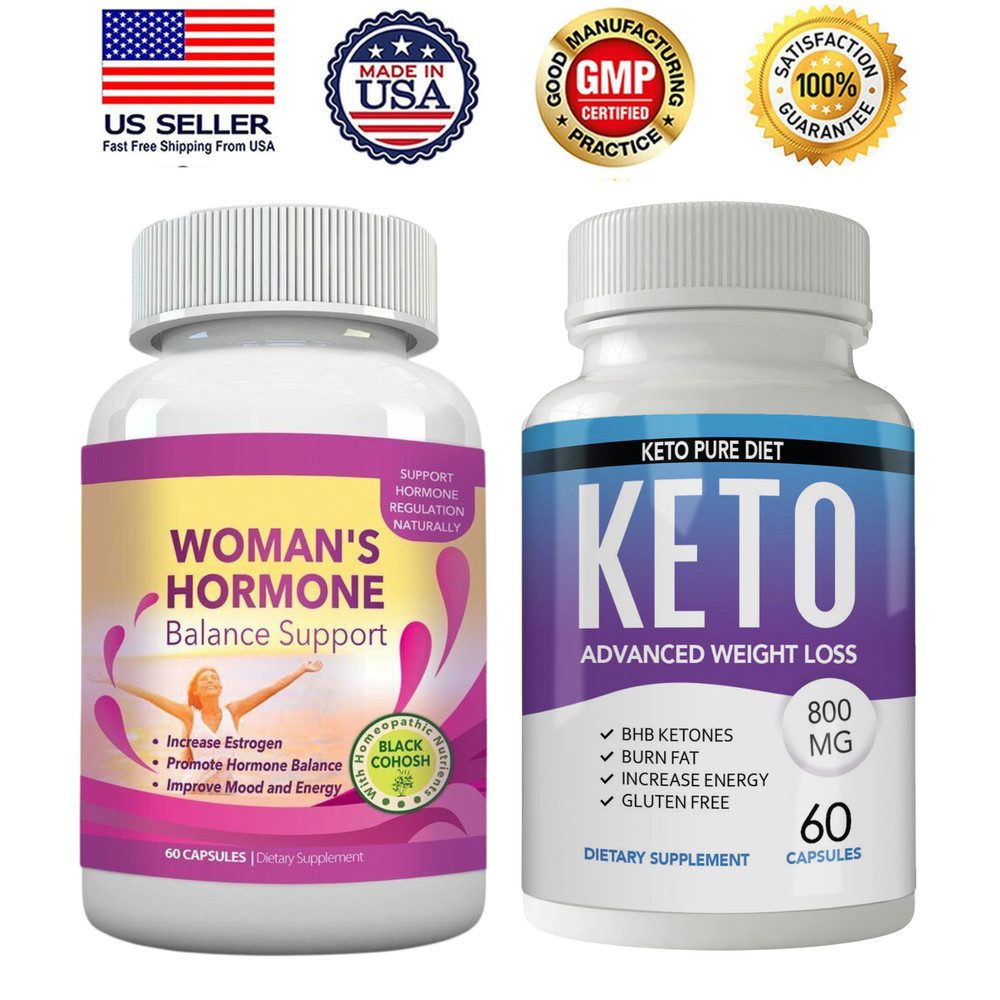 Womans Hormone Balance Supplement & Keto BHB Weight Management Support 60 Caps