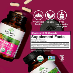 ORGANIC INDIA Shatavari Capsules – Herbal Supplement, Supports Hormonal Balance,