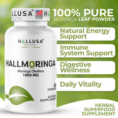 Moringa Oleifera Leaf Extract capsules 1000mg Serving | Immune Support | 60 Ct