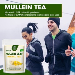 Mullein Leaf Tea for Lungs Cleanse and Immune Support, 100% Natural Tea Bags