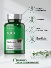 Arjuna Bark Capsules 4000mg | 120 Count | Non-GMO, Gluten Free | by Horbaach