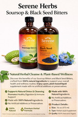 Black Seed and Soursop and Bitters (Pack of 2) 100% Natural Organic 16 oz bottle