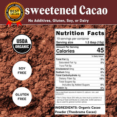 Chocolate Organic Cacao Powder Unsweetened Non-Alkalized Perfect for Baking