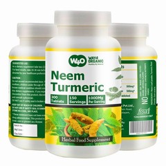 Neem Turmeric Capsules – 300 Tablets, 1000mg, Equal Ratio, 150 Servings