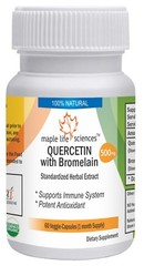 QUERCETIN + BROMELAIN Capsules: 500 mgs Support Immune Health antioxidant