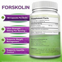 Coleus Forskohlii Root (Forskolin 500mg/serving) 180 Capsules – 90 Day Supply