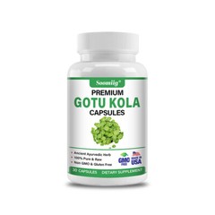 Gotu Kola Capsules 1300 Mg Brain Health Extra Strength Improve Memory Focus