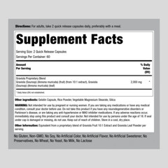 Graviola Capsules | 2000mg | 120 Count | Extract Supplement | by Piping Rock