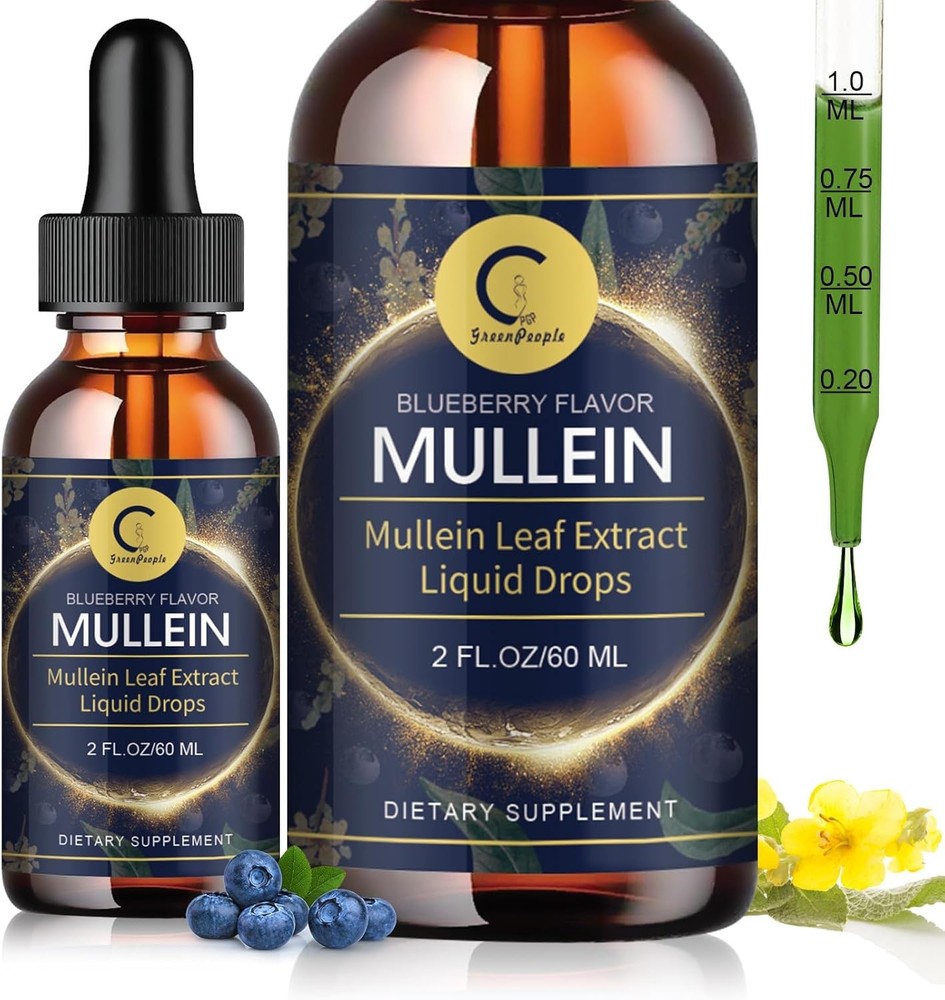 60ml Mullein Drops for Lungs, Detox and Cleanse Mullein Extract Supplement US