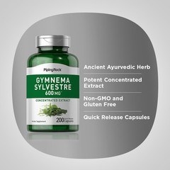 Gymnema Sylvestre Extract | 600mg | 200 Capsules | Non-GMO | by Piping Rock