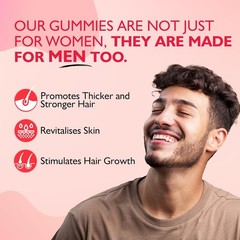 Hair Skin & Nails 30 Gummies Biotin, DHT Blocker Brightens Skin, Control Hairfal