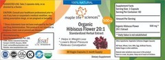 ORGANIC Hibiscus Flower 20:1 Extract Capsules Hibiscus Sabdariffa Roselle Pure
