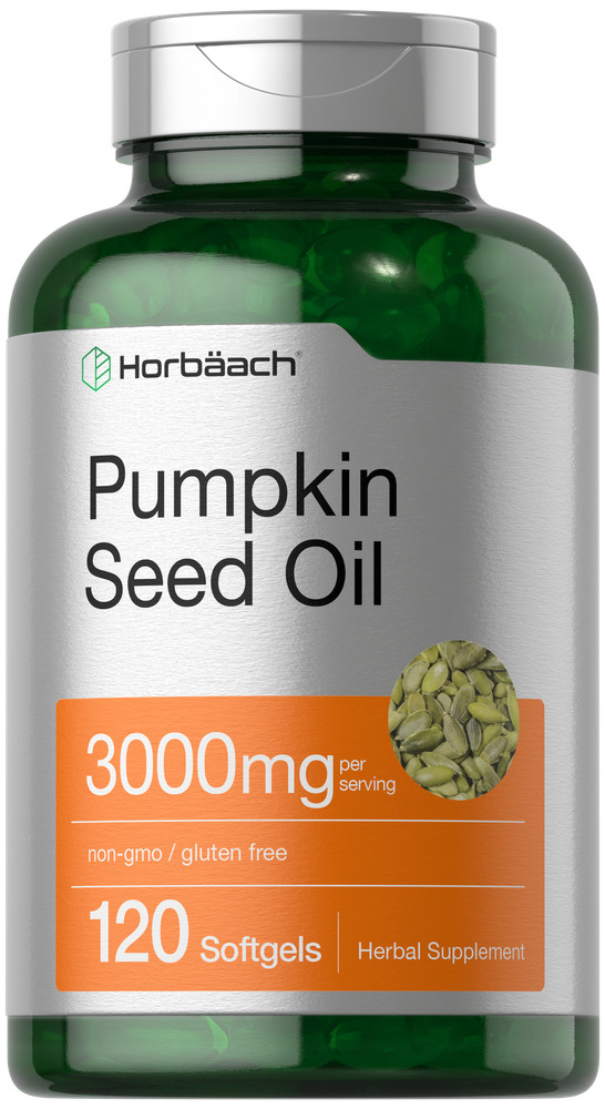Pumpkin Seed Oil Capsules | 3000mg | 120 Softgels | Cold Pressed | by Horbaach